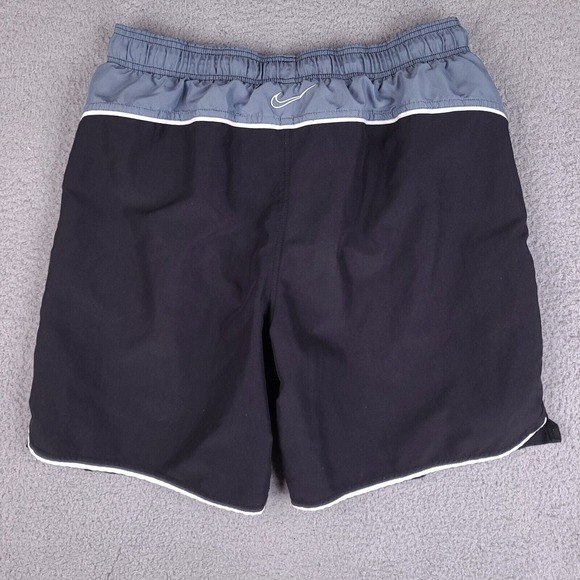 Nike Swim Trunks Mens Large Black Board Shorts Drawstring Surfing Swimwear - Picture 2 of 13